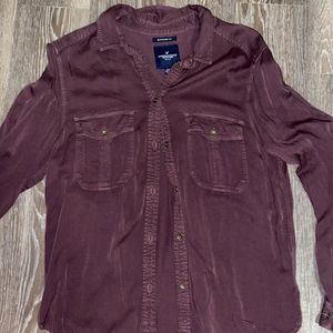 American Eagle The Boyfriend Fit Purple Flannel